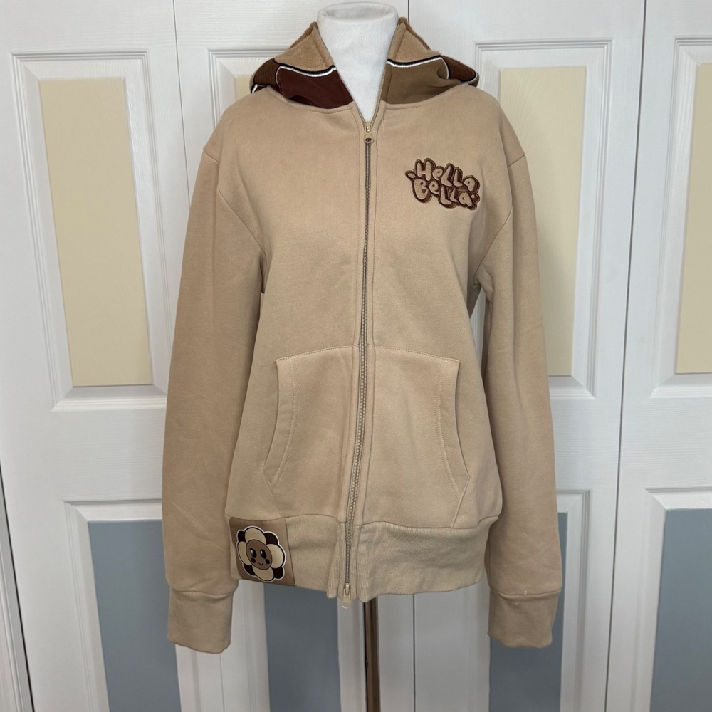 Hella Bella Flower Face Zip Up‎ Hoodie Likitrd Edition Size Small Super Soft